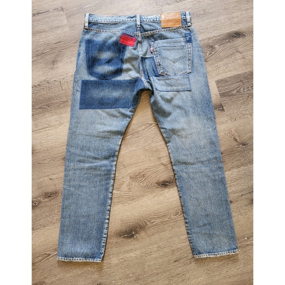 Levis Premium Mens 512 Slim Taper Fit Patchwork Distressed Jeans 34 X 30 - Picture 5 of 12